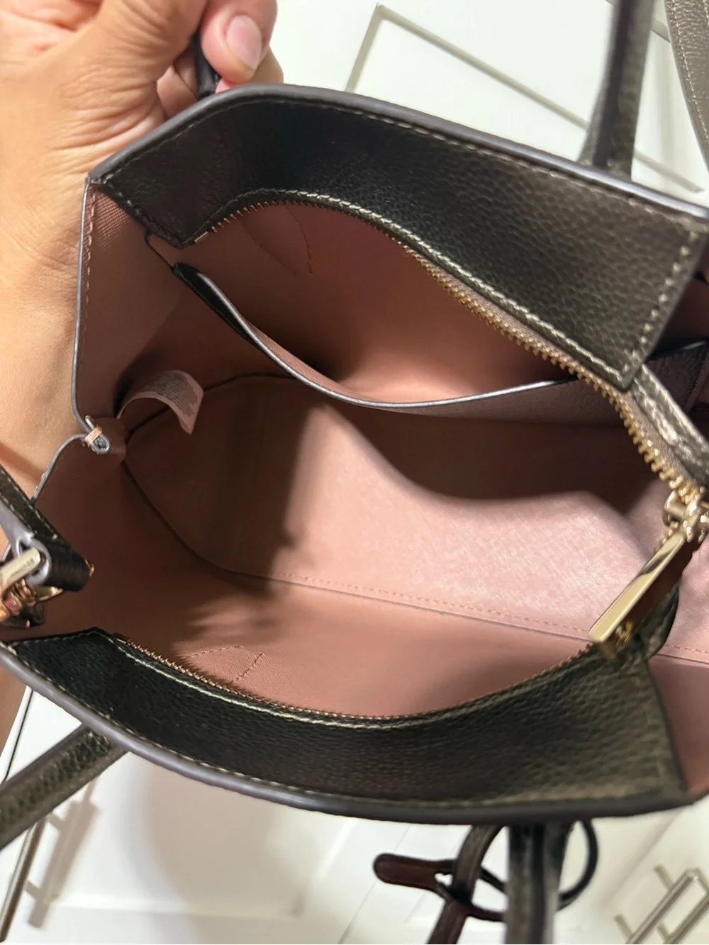 kate spade Metallic Brown Pebbled Leather Satchel